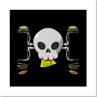 Waiters crew Jolly Roger pirate flag (no caption) Posters and Art